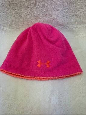 Under Armour Coral Fuzzy Youth Beanie with Black Label